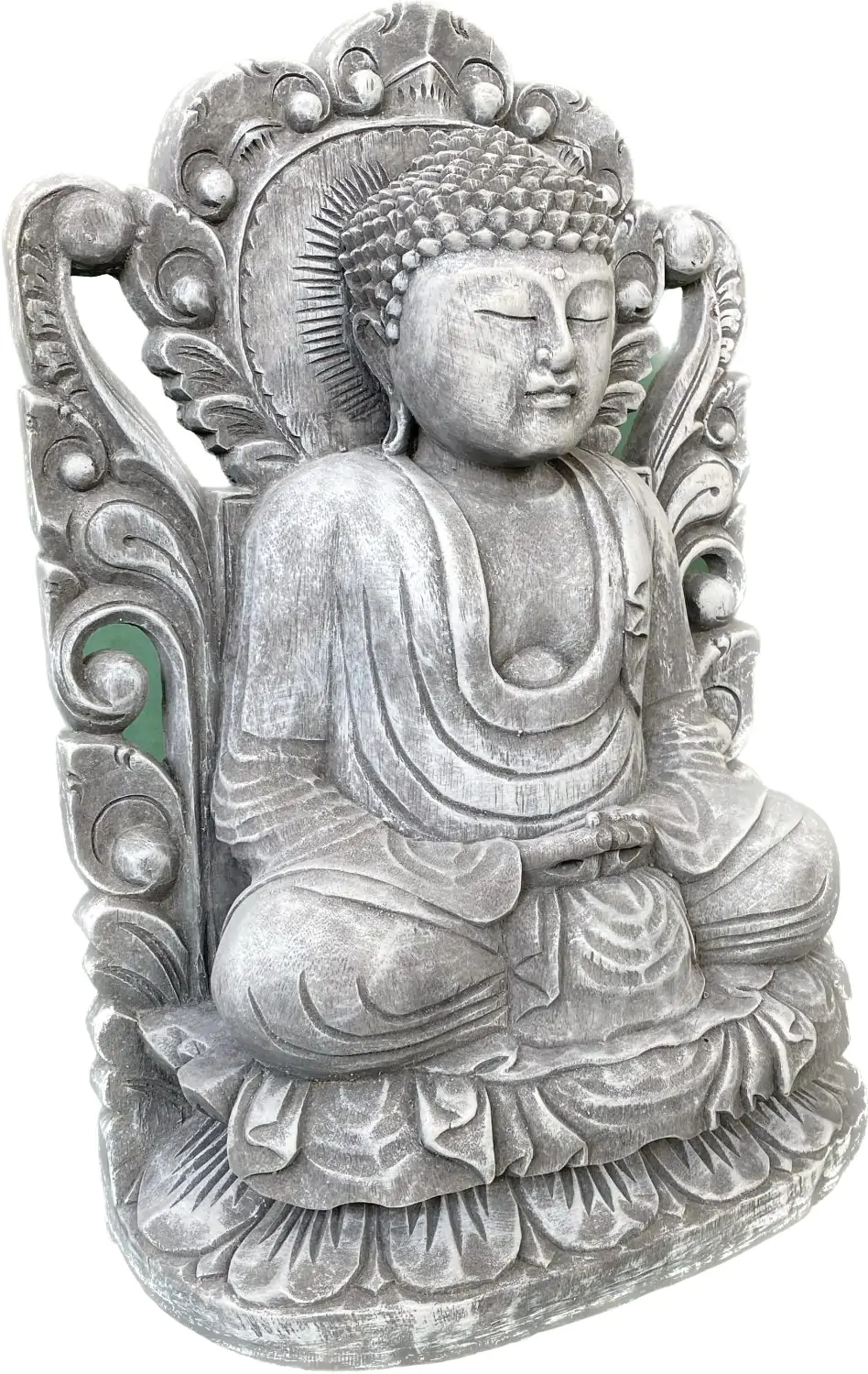  Product image 5 of the product “Bodhi - Buddh, seated in front of relief, 50 cm H | cast stone ”